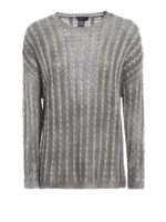 Maglia girocollo in lino a trecce