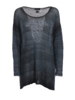 Maglia annodata blu indaco in lino