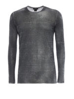 Maglia grigio scuro girocollo in misto lino