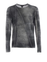 Maglia grigia in lino con cuciture a vista