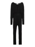 Tuta in cashmere misto seta impreziosita