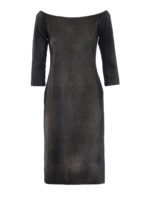 Abito in misto lana effetto suede con borchie