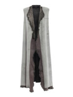 Maxi gilet con pelliccia effetto suede