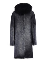 Parka in lana sfumata con pelliccia