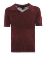 Polo rossa in misto lino degrade