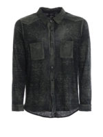 Camicia in lino verde militare chiaro