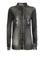 Camicia in tulle con bordi laminati