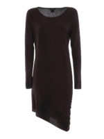 Abito a barchetta in modal e seta a costina