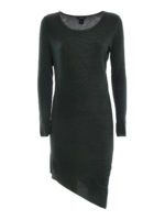 Abito a barchetta in modal e seta verde scuro