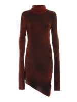 Abito dolcevita in modal e seta a costina