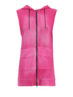 Felpa lunga smanicata con zip e cappuccio