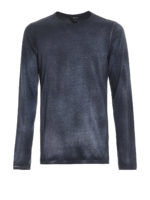 T-shirt maniche lunghe blu scuro in cotone