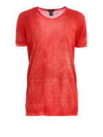 T-shirt in lino dipinta a mano