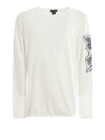 T-shirt in cotone con patch in maglia