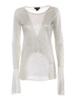 T-shirt a maniche lunghe effetto crepe lame