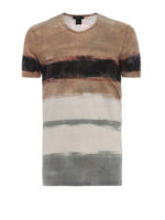 T-shirt in lino a righe rovinate