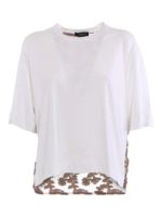 T-shirt in cotone con retro in tulle