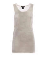 Canotta beige chiaro in misto lino