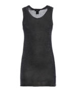 Canotta nera in cotone effetto melange