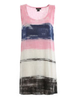 Top lungo in jersey di lino fantasia