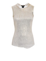 Canotta bianca e oro in cotone elasticizzato