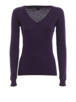 Maglione a V in cashmere
