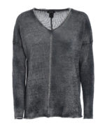 Maglia in lino husky con cuciture a vista