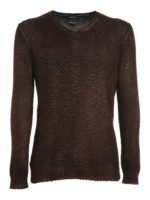 Maglione a V in lana merinos