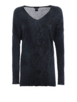 Maglia a V in cashmere seta punto corteccia