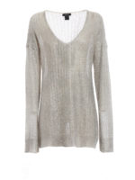 Maglia a V over laminata in lino