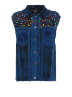 Gilet taglio vivo con borchie in resina