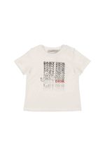 T-shirt in jersey di cotone bianco con stampa
