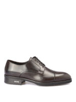 Derby in pelle spazzolata con lacci cerati