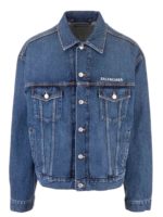 Giubbetto in jeans con ricamo logo