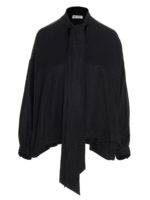 Blusa nera con fiocco