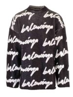 Pullover nero con stampa 3D Scribble