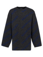 Pull oversize in lana con intarsi