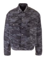 Giubbino in denim nero camouflage