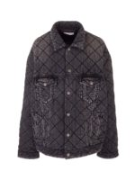 Giubbino trapuntato in denim nero