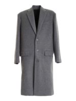 Cappotto oversize fit in lana grigio melange