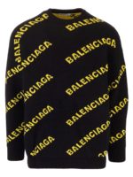 Pullover con logo all-over nero