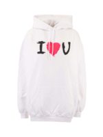 Felpa I Love U bianca