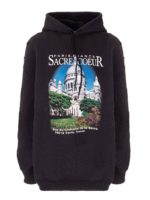 Felpa nera con cappuccio Sacre Coeur