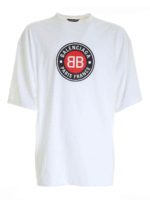 T-shirt oversize bianca con logo BB