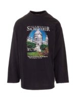 T-shirt Sacre Coeur nera a maniche lunghe