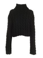 Pullover nero effetto tricot