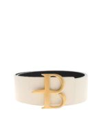 Cintura bianca con logo metallico