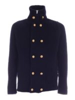 Cardigan doppiopetto effetto tricot blu