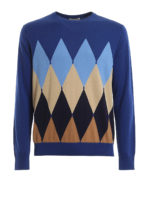 Pullover in cotone e cashmere argyle