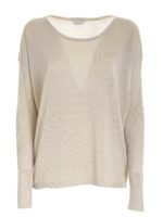 Maglia loose fit beige lame